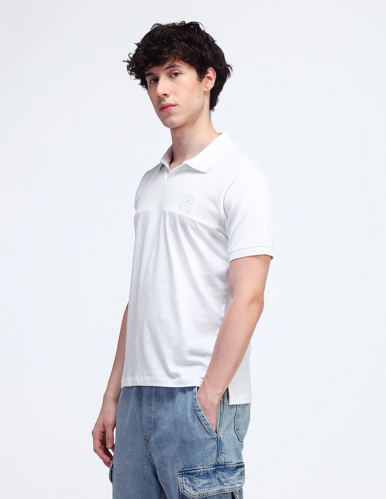 Flying Machine Textured Cotton Polo Shirt