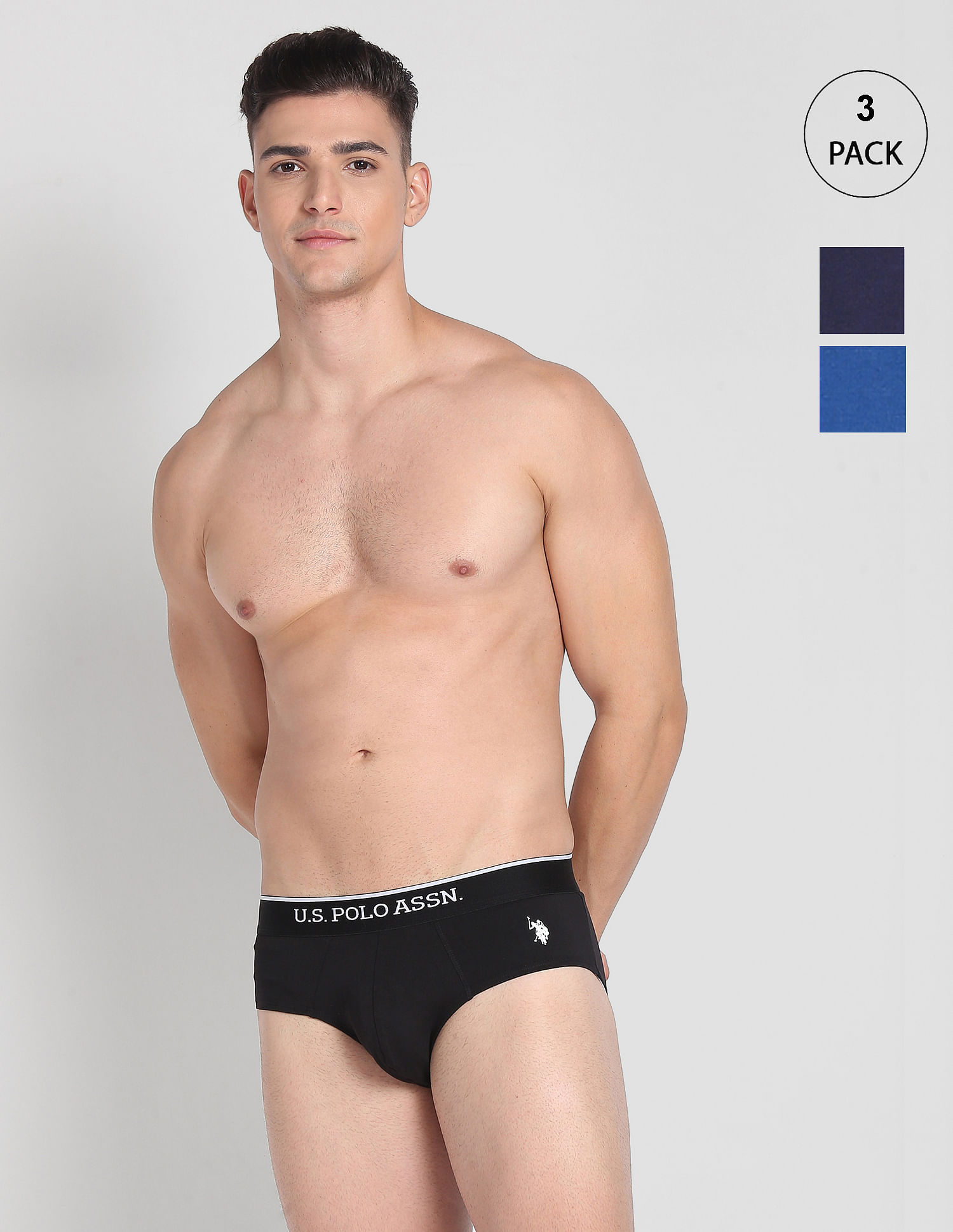 Buy USPA Innerwear Pure Cotton Solid I006 Briefs - Pack Of 2 - NNNOW.com
