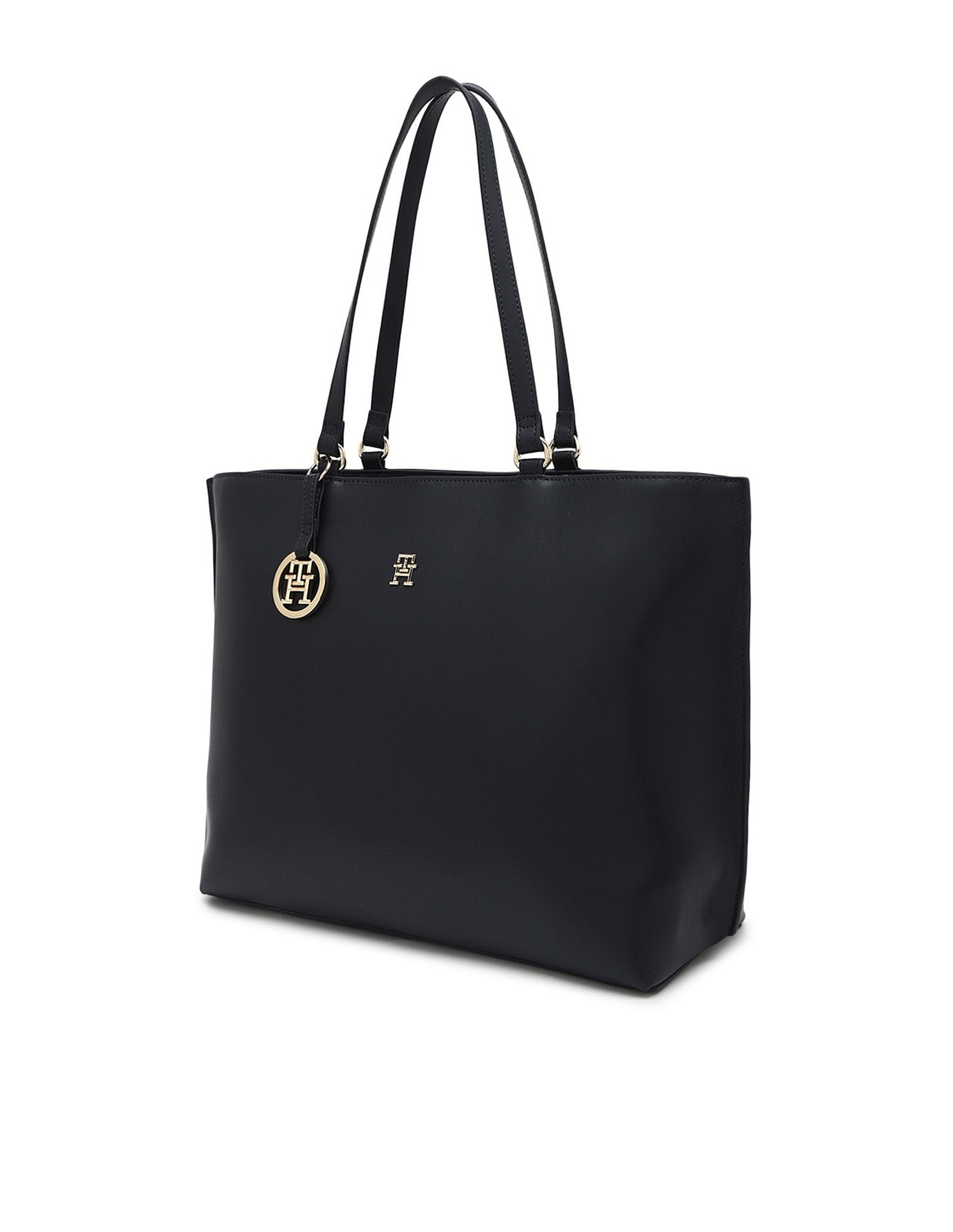 Tommy Hilfiger Solid Blue Pu Tote Bag