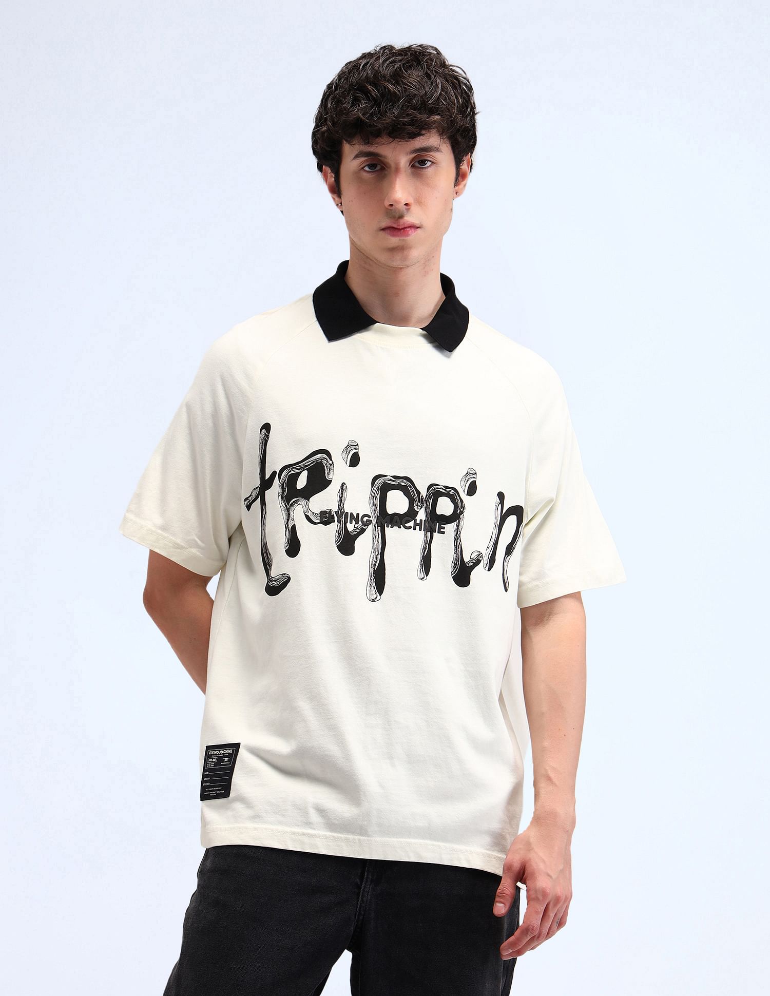 Flying Machine Oversized Typographic Print T-Shirt