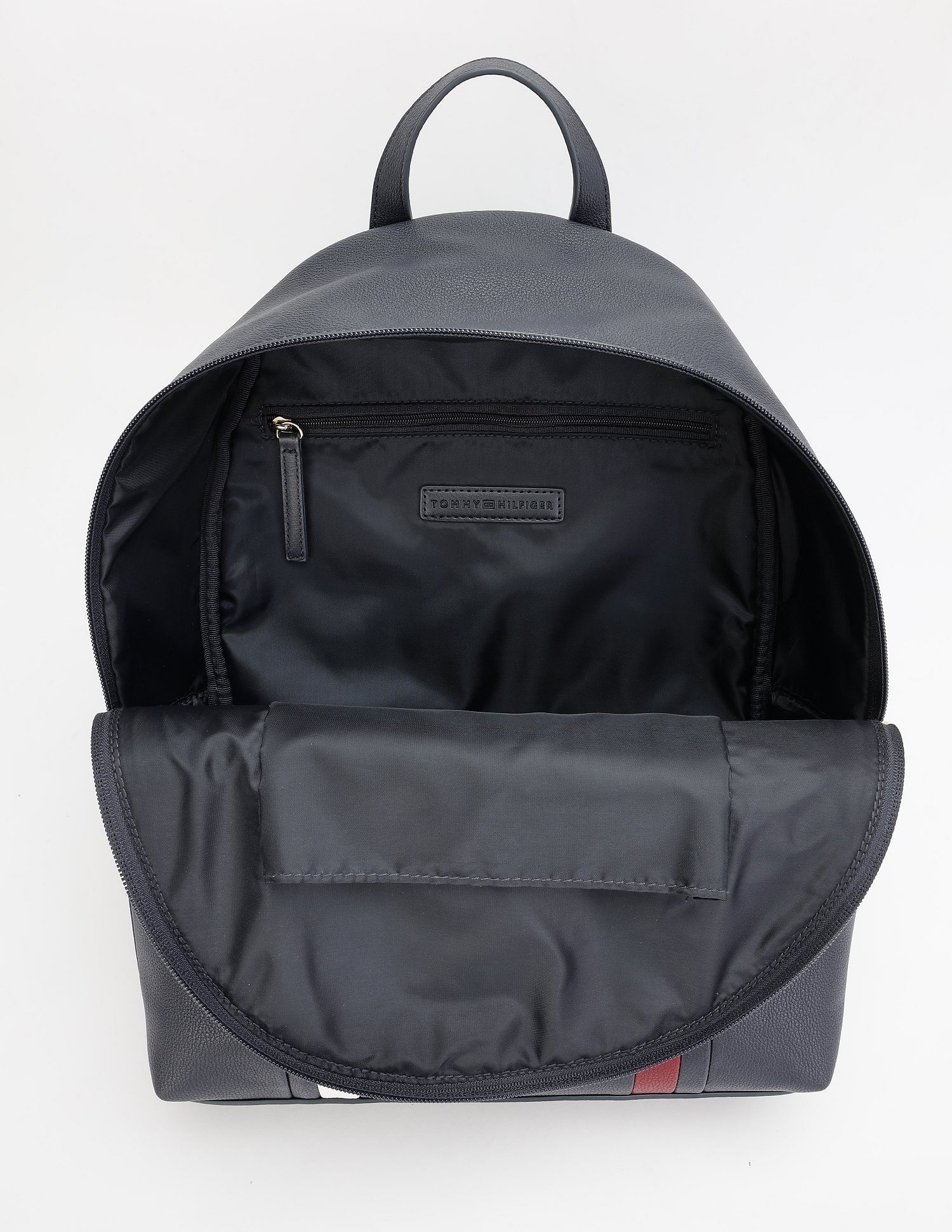 Tommy Hilfiger Striped Blue Pu Backpack