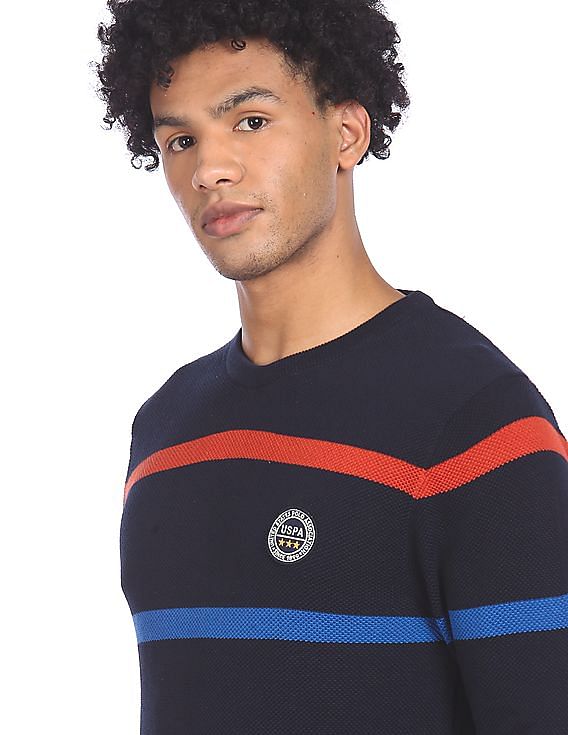 U.S. Polo Assn. Crew Neck Striped Sweater
