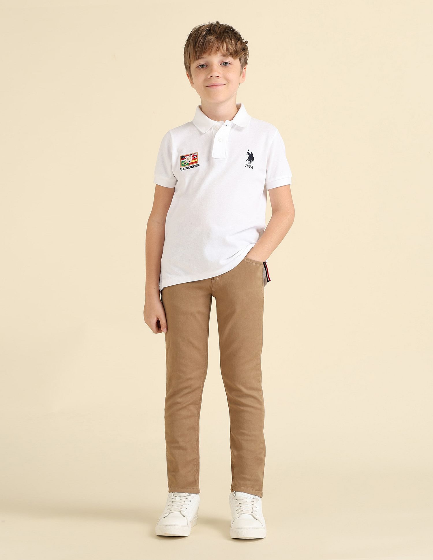 U.S. Polo Assn. Kids Boys Brand Appliqued Regular Fit Polo Shirt