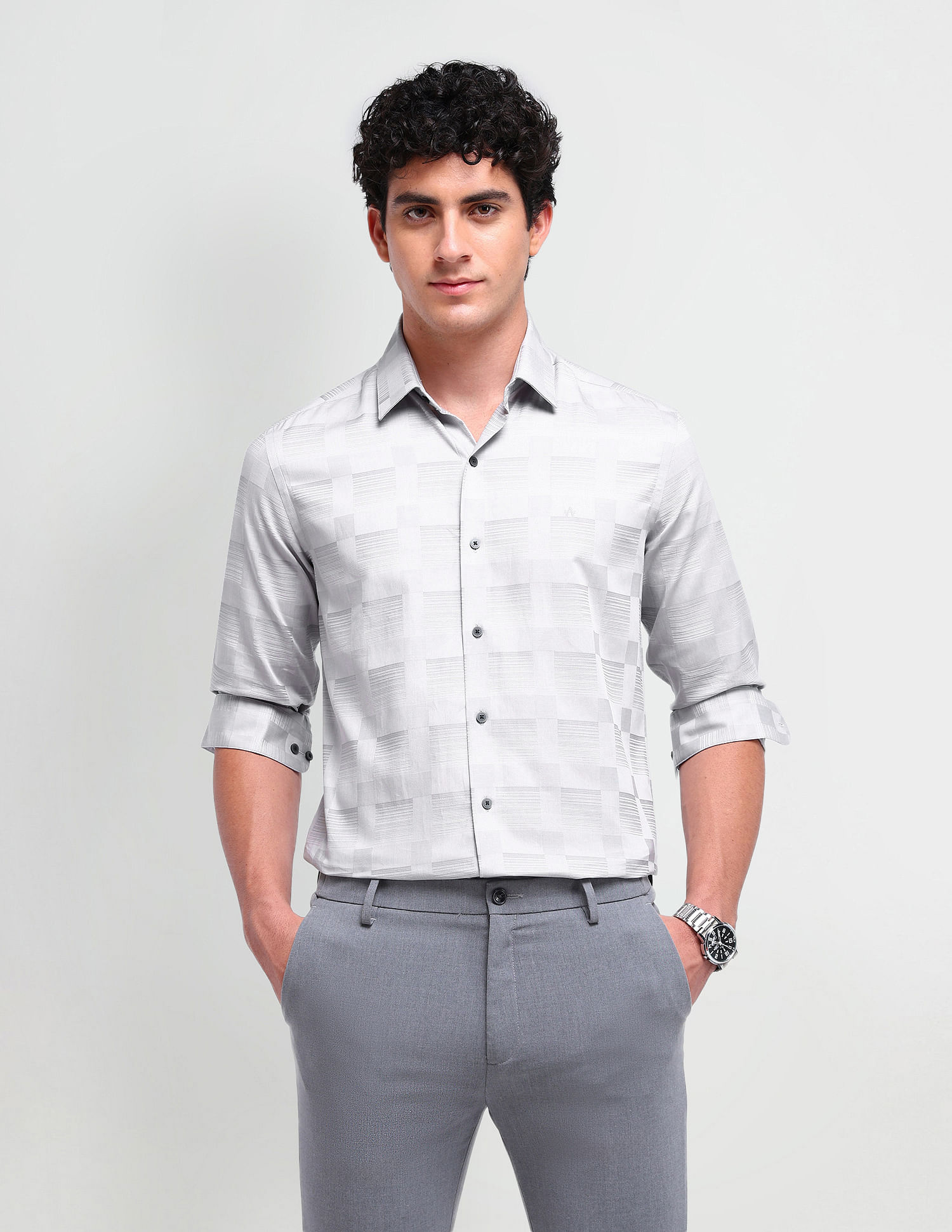 Arrow Newyork Manhattan Slim Fit Dobby Shirt