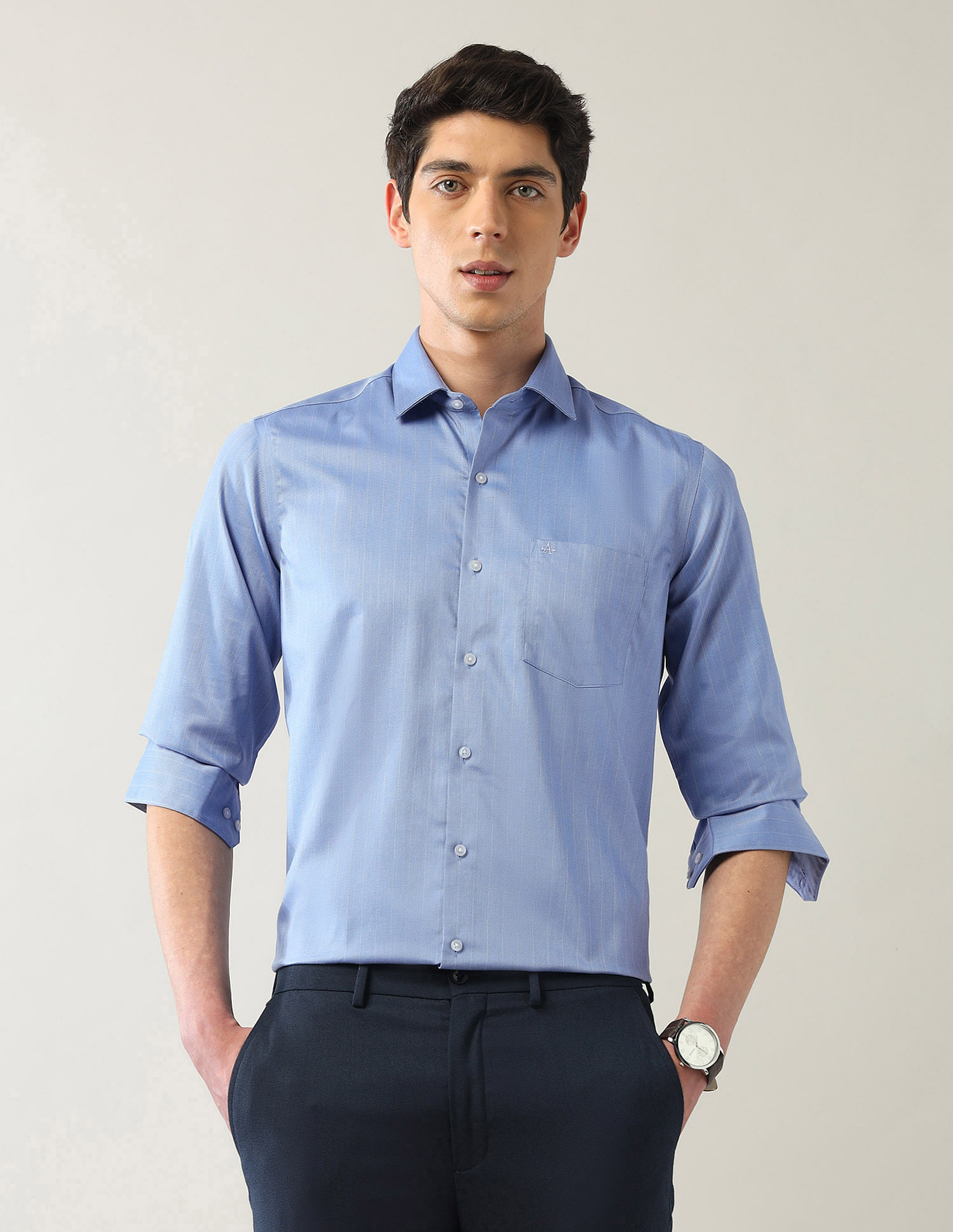 Arrow Vertical Stripes Autopress Flx Shirt