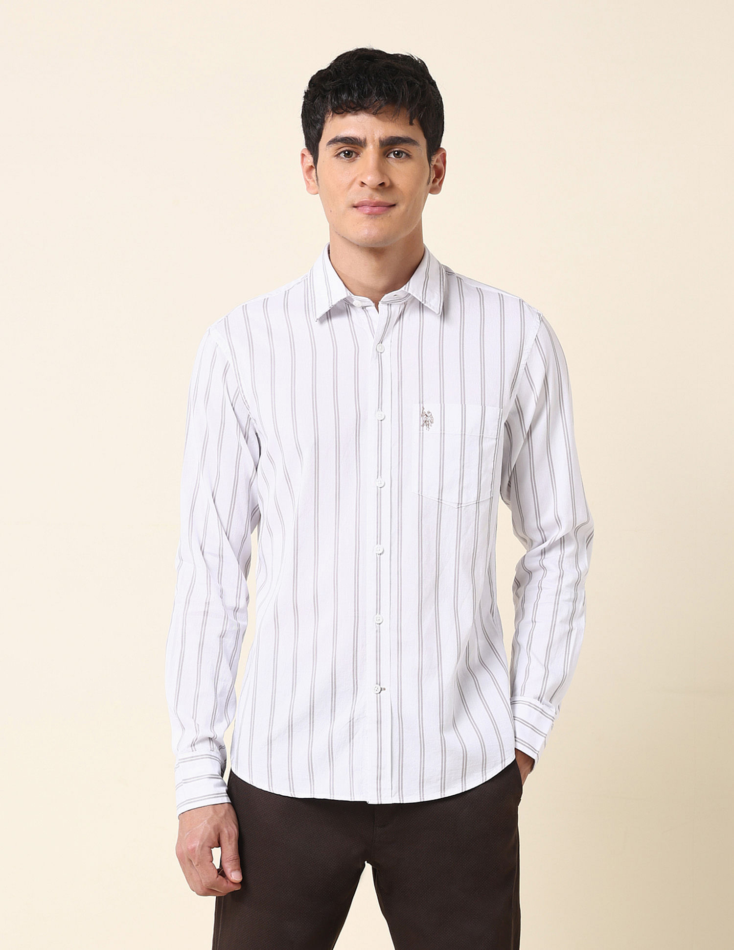 U.S. Polo Assn. Vertical Striped Tailored Fit Shirt