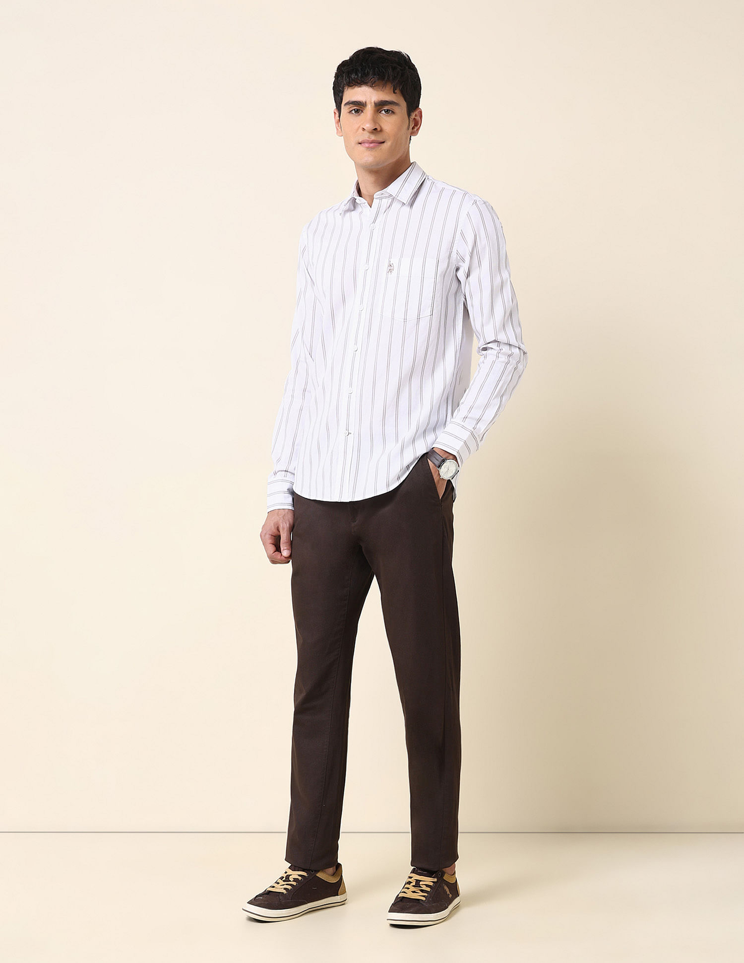 U.S. Polo Assn. Vertical Striped Tailored Fit Shirt