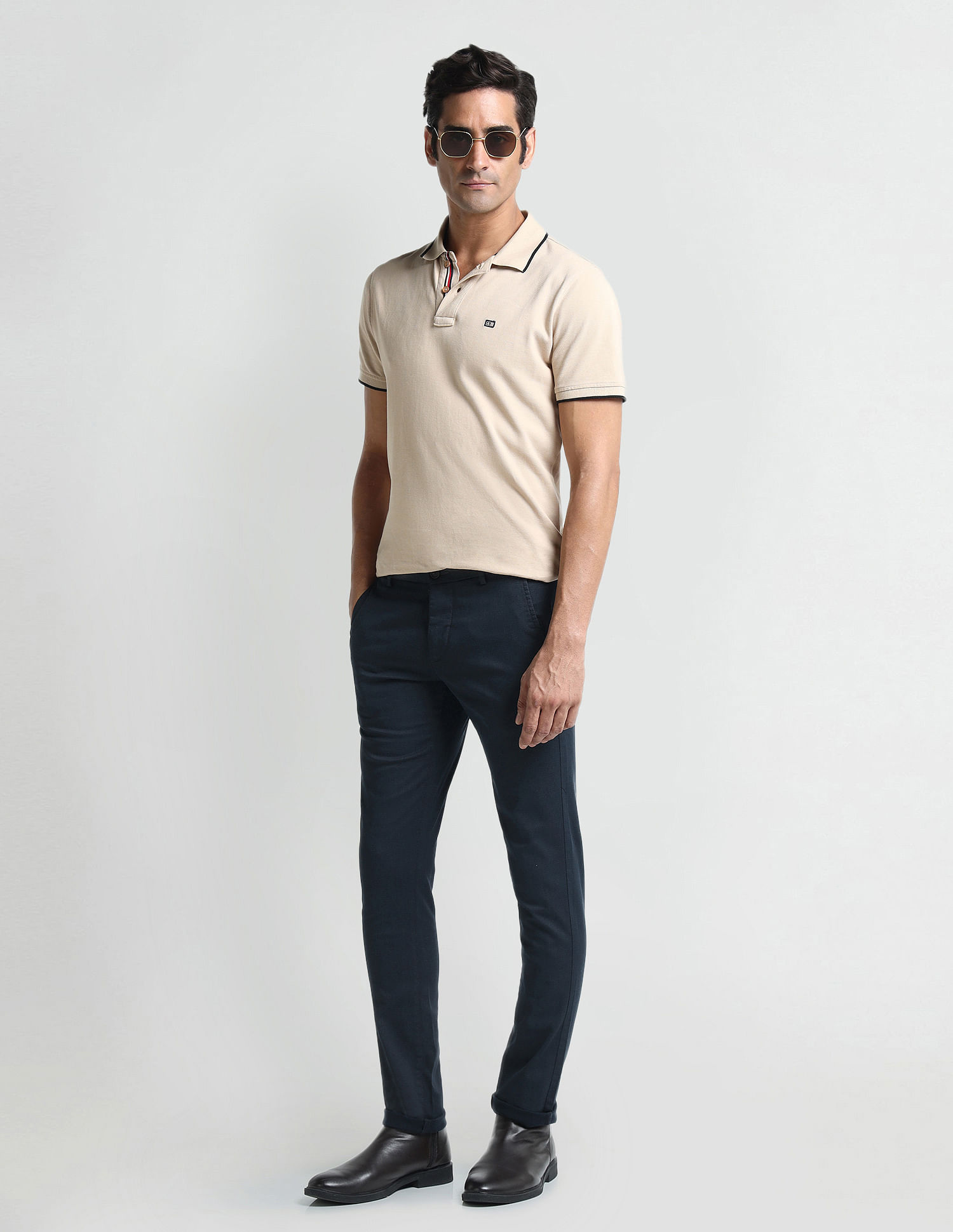 Arrow Sport Slim Fit Geometric Patterned Trousers