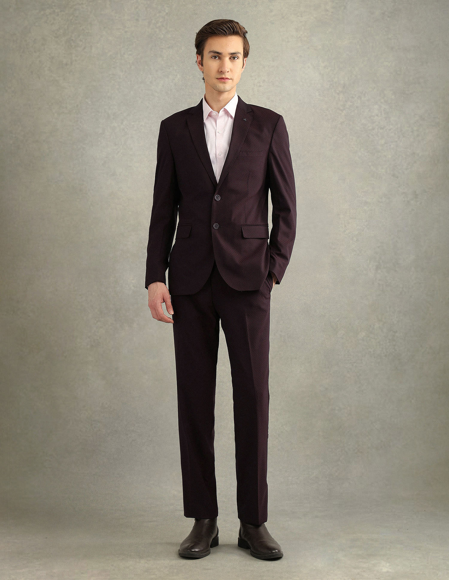 Arrow Self Design Dobby Two Piece Suit