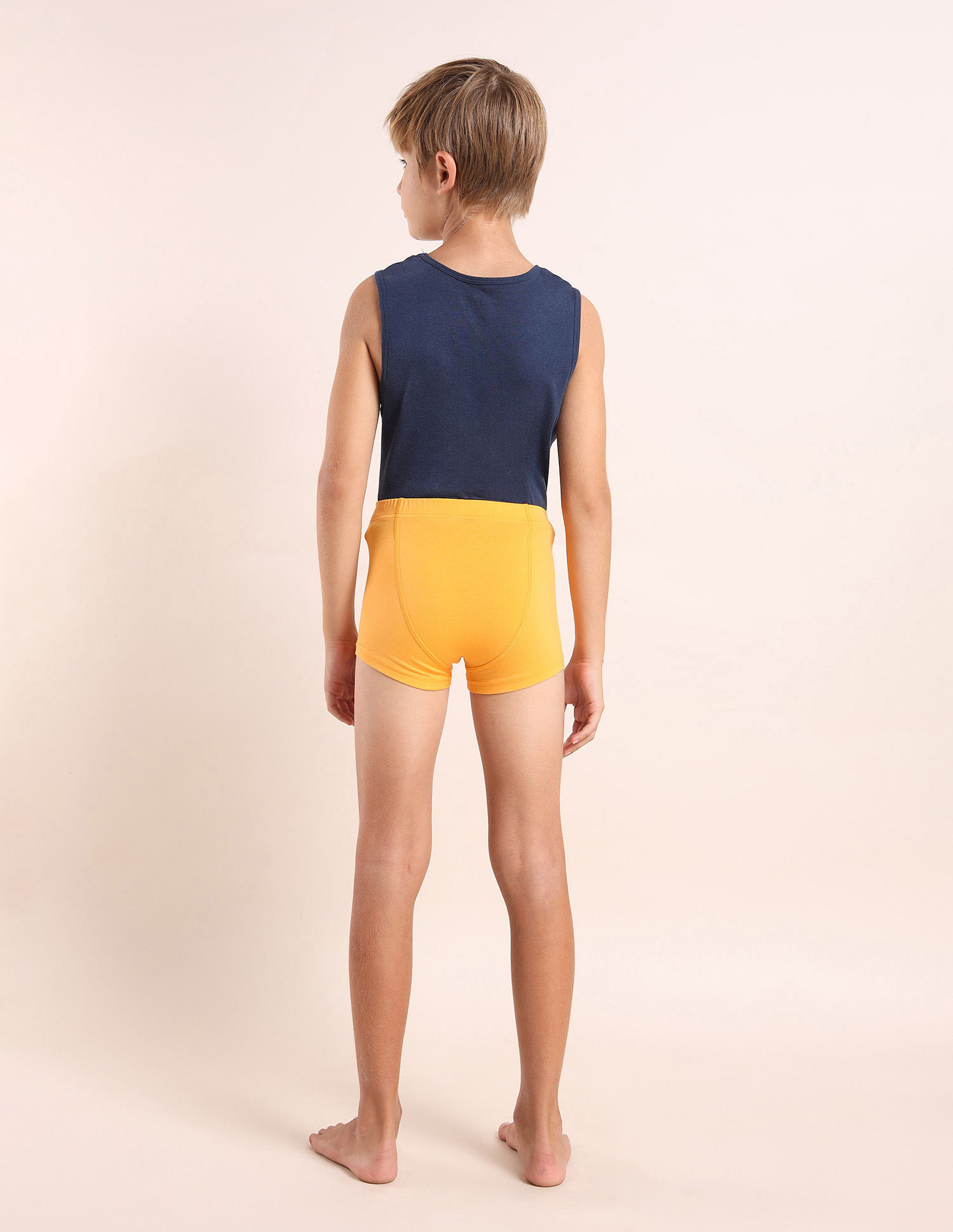 USPA Innerwear Boys Cotton Spandex Solid Trunks - Pack Of 3