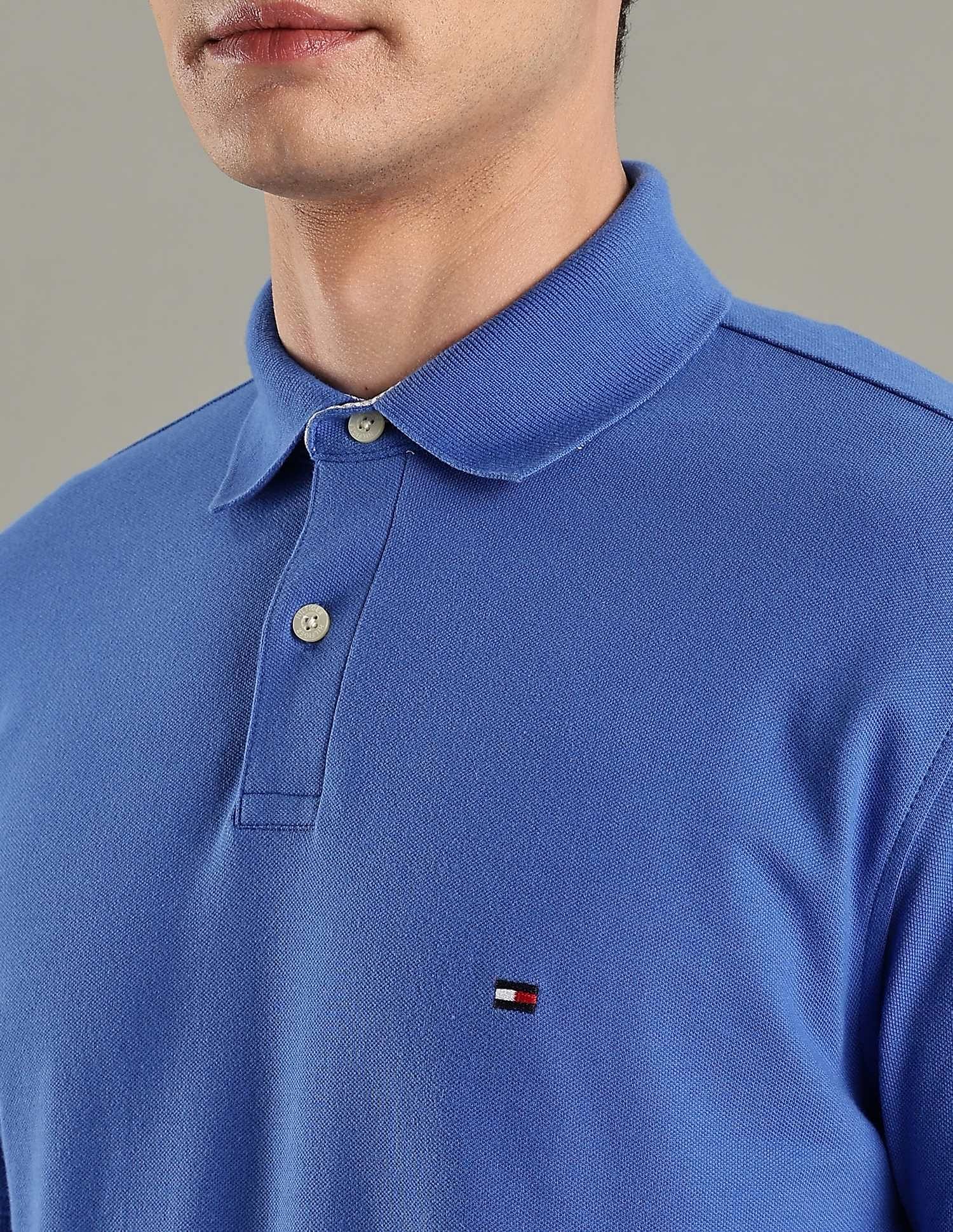 Tommy Hilfiger Solid Regular-Fit Cotton Polo T-Shirt