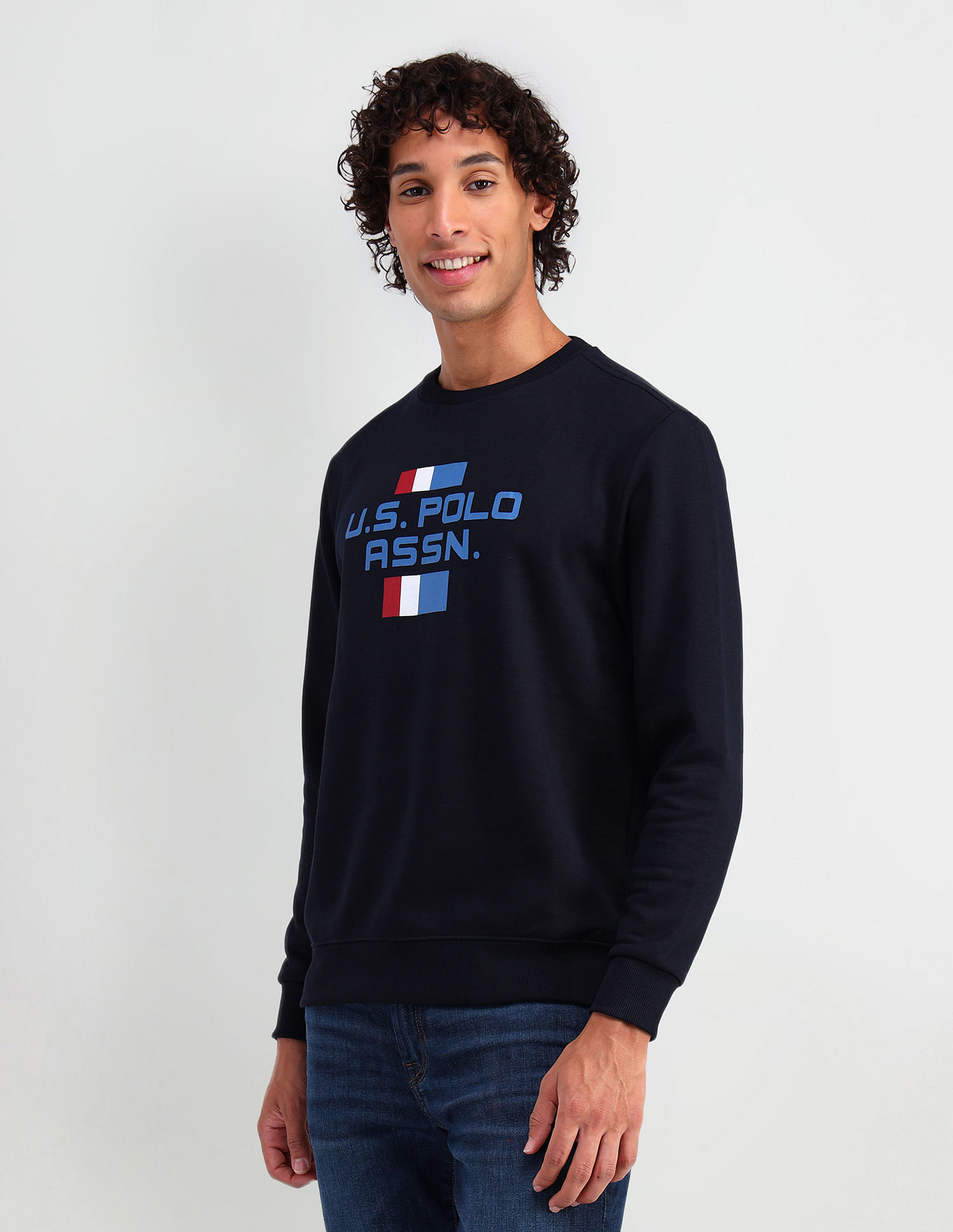 U.S. Polo Assn. Denim Co. Crew Neck Brand Printed Sweatshirt