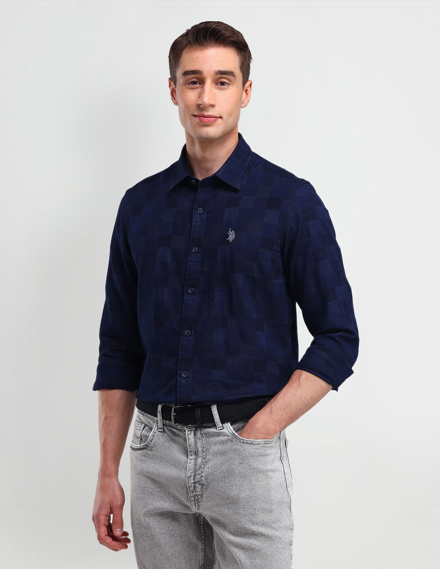 U.S. Polo Assn. Denim Co. Slim Fit Geometric Shirt