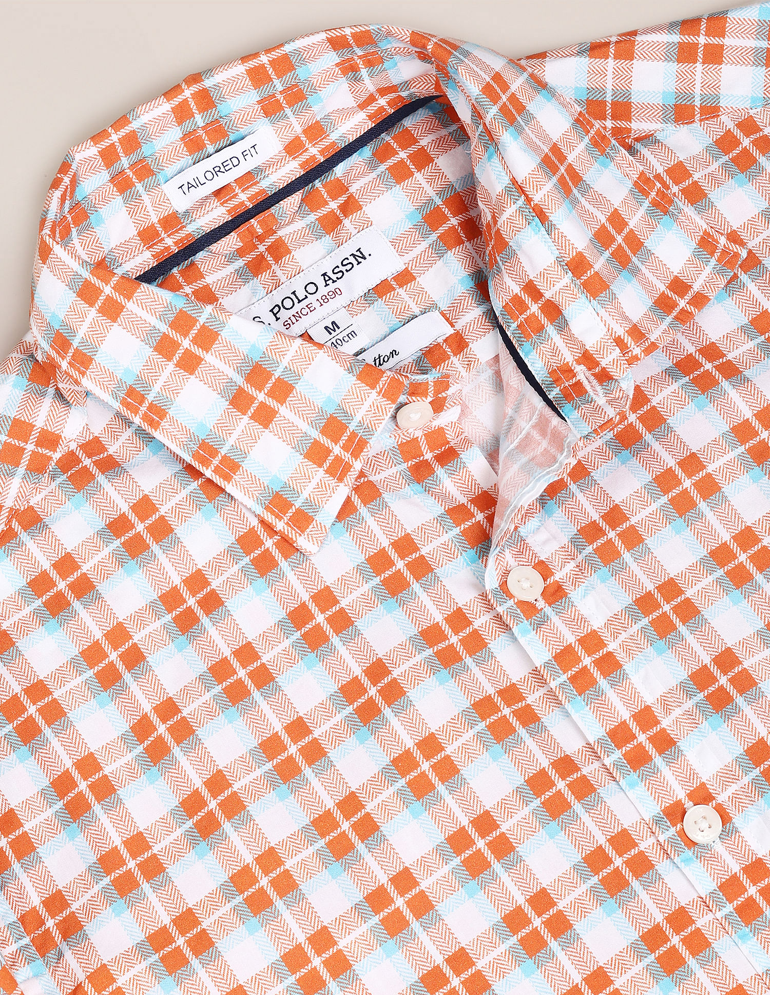 U.S. Polo Assn. Spread Collar Plaid Shirt