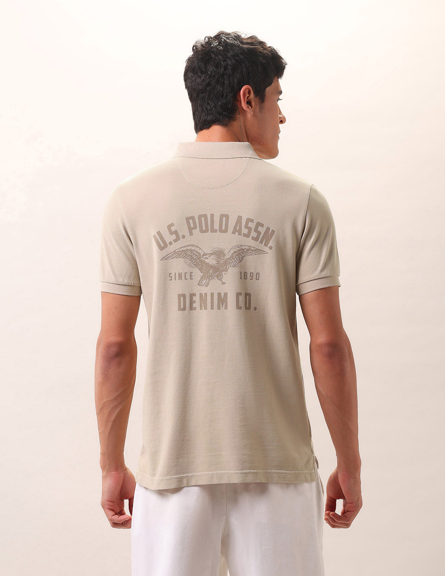 U.S. Polo Assn. Denim Co. Brand Printed Pure Cotton Polo Shirt
