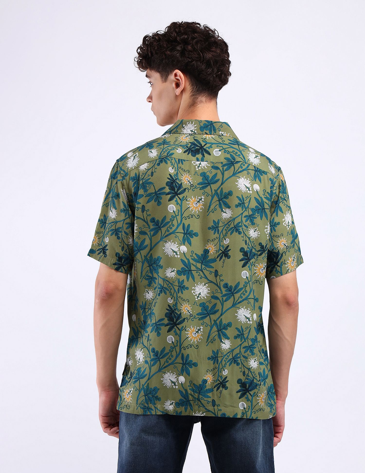 Flying Machine Cuban Collar Cotton Shirt
