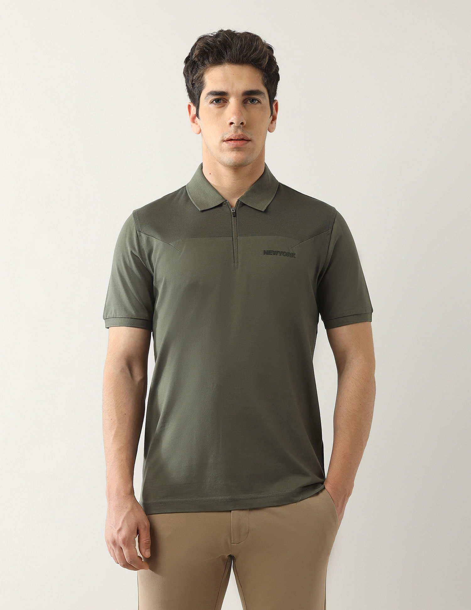 Arrow Newyork Solid Pure Cotton Polo Shirt