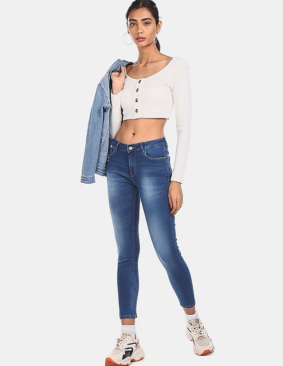 Flying Machine Women Mid Rise Veronica Skinny Fit Jeans