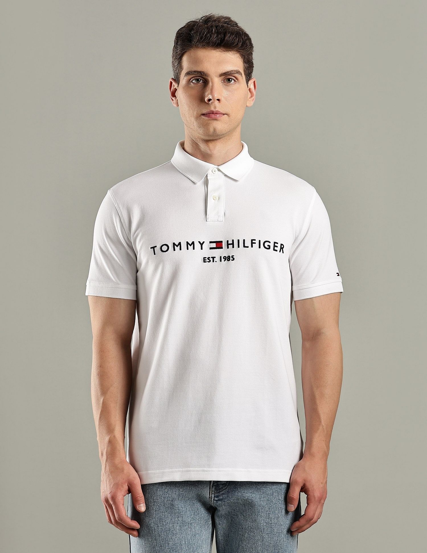 Tommy Hilfiger Embroidered Logo Regular-Fit Cotton Polo T-Shirt