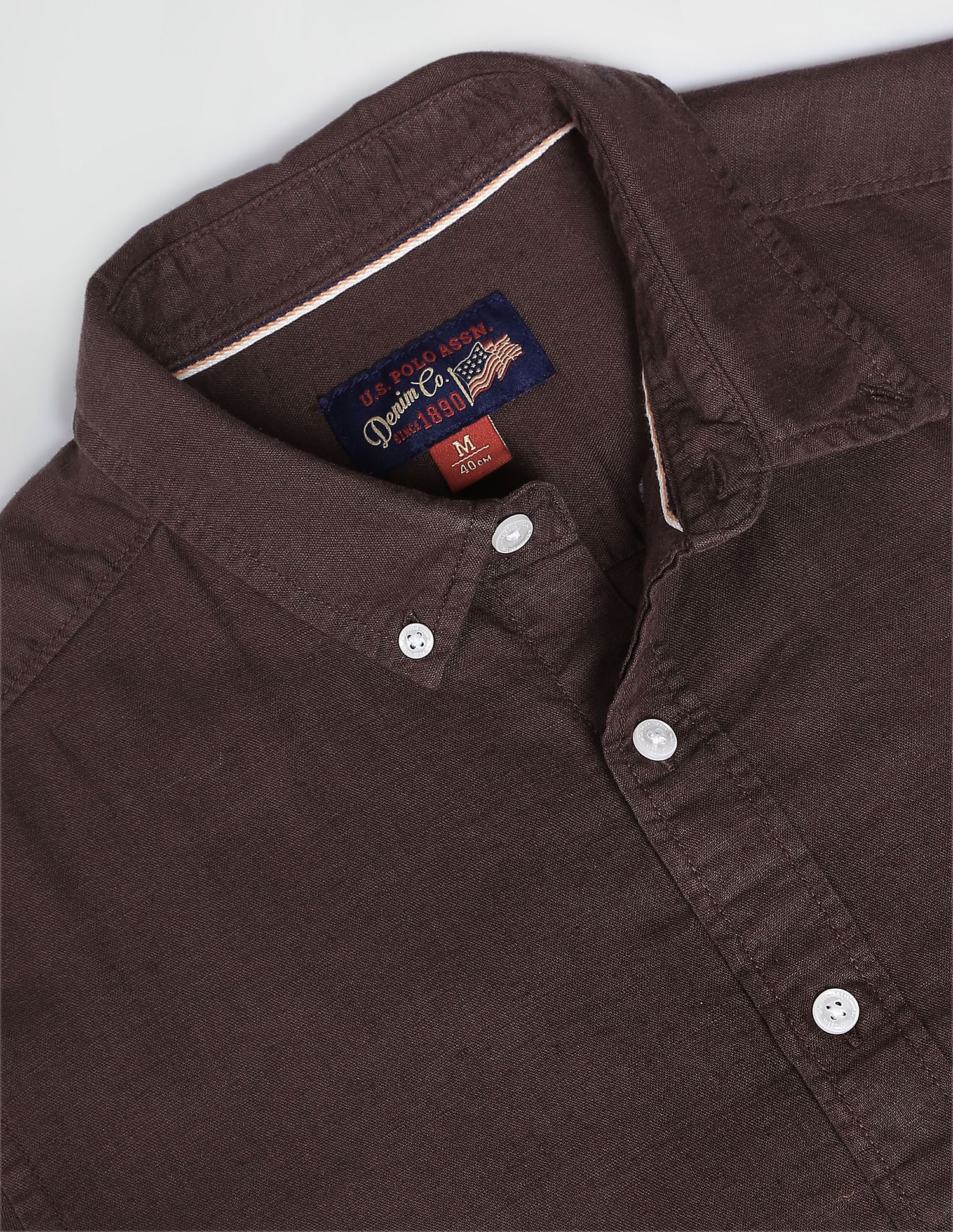 U.S. Polo Assn. Denim Co. Button Down Collar Overdyed Solid Shirt