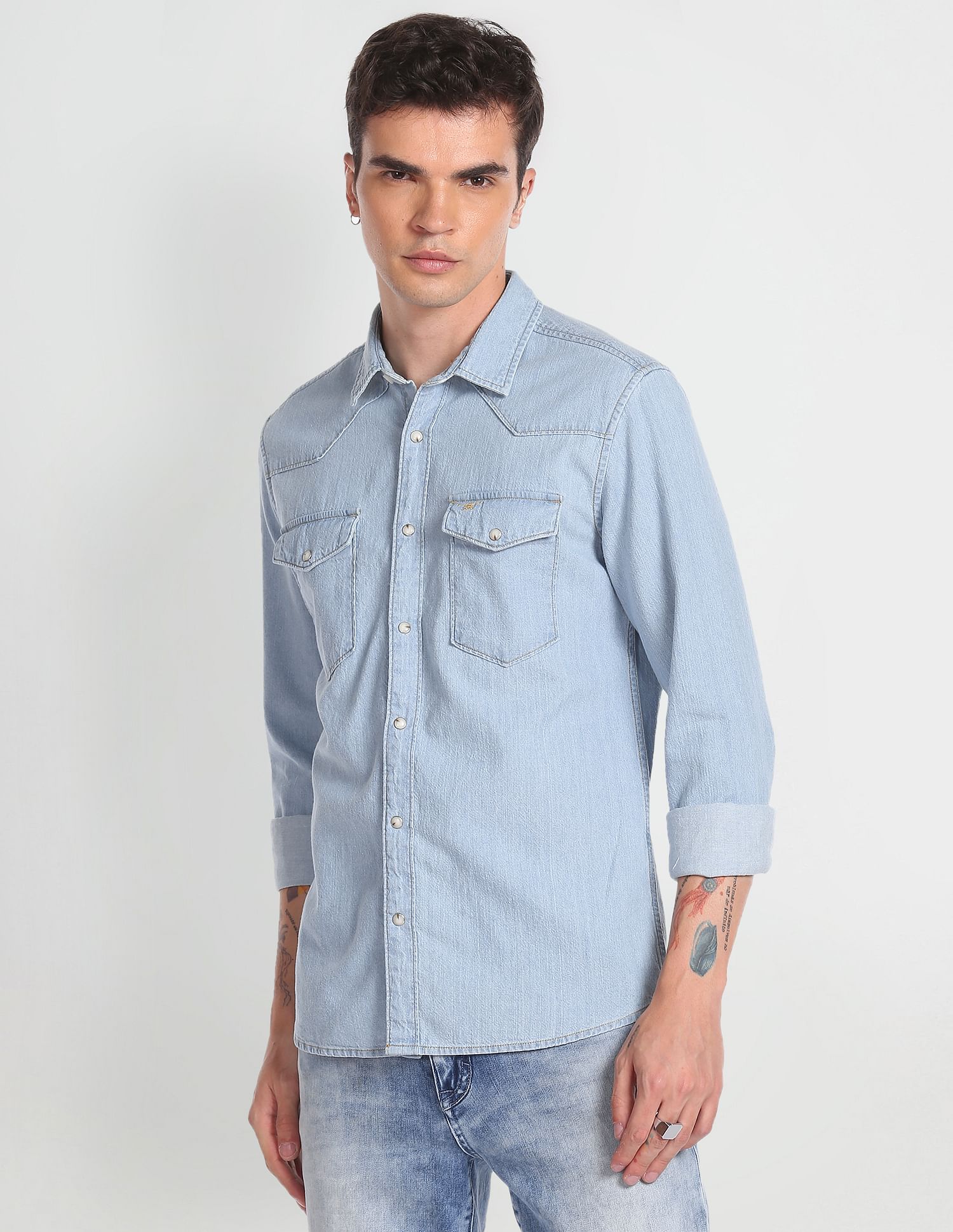 Flying Machine Washed Cotton Shirt