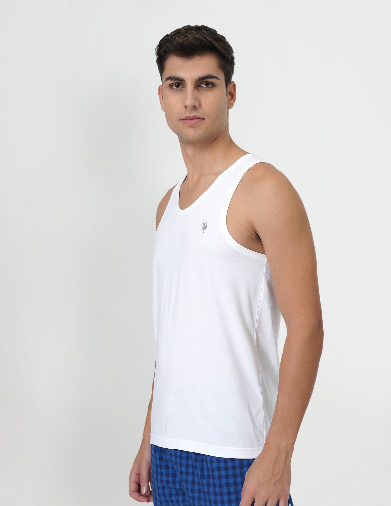 USPA Innerwear Solid Cotton EV002 Vest - Pack Of 2