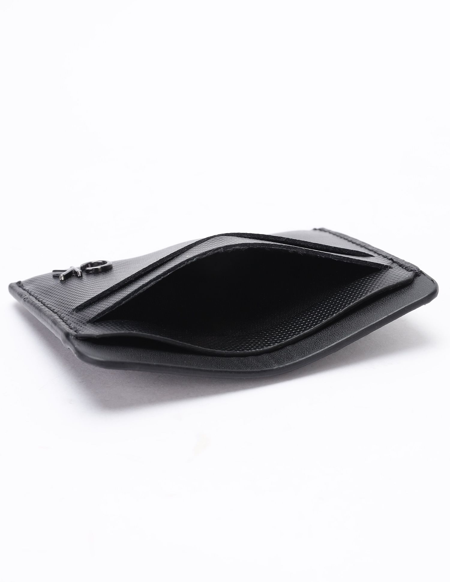 Calvin Klein Textured Black Leather Card Holder Wallet