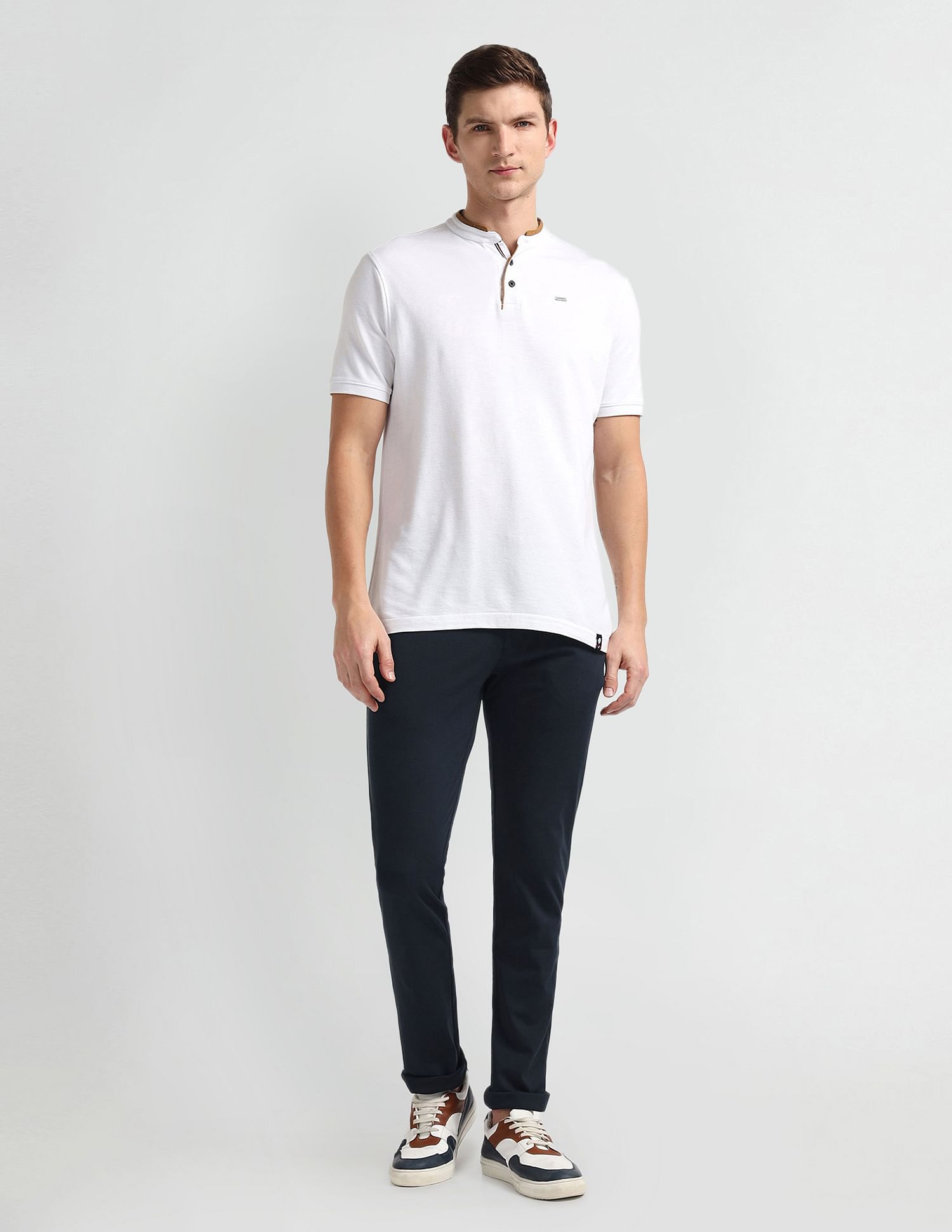 Arrow Sports Mid Rise Smart Flex Trousers
