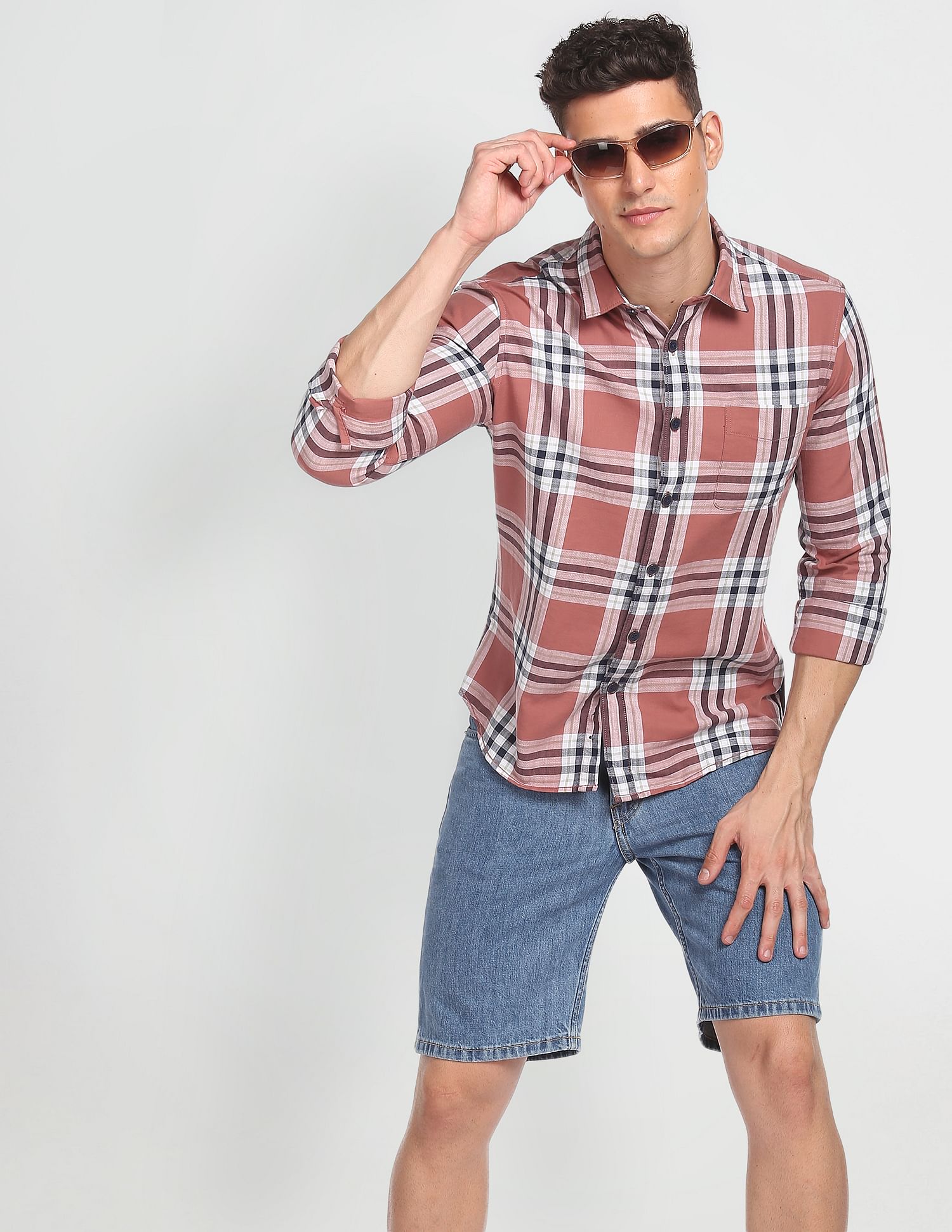 Flying Machine Tartan Check Twill Shirt