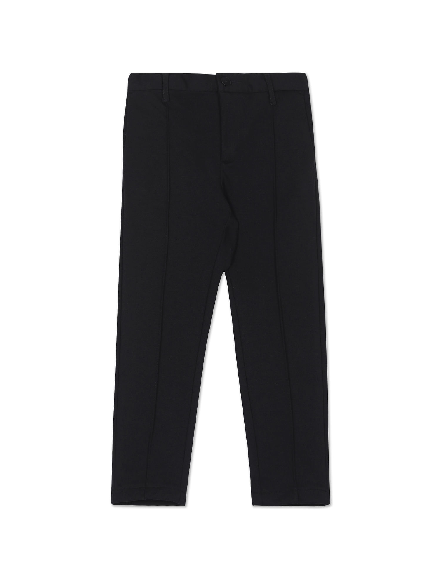 Boys Black Trousers Kids Zip & Clip with Half Elastic Waist School Uniform  Pants | eBay