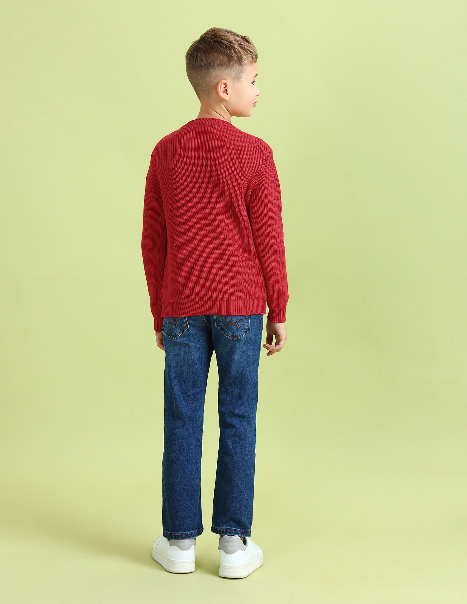 U.S. Polo Assn. Kids Boys Printed Regular Fit Sweater