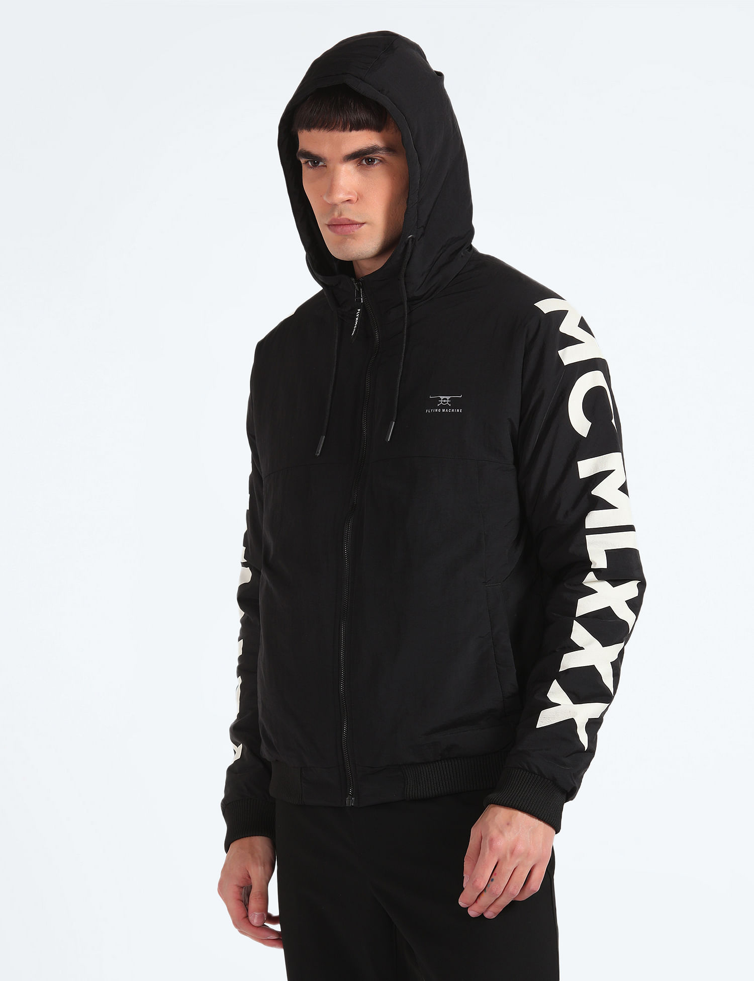 Flying Machine Hooded Medium Puffer Jacket