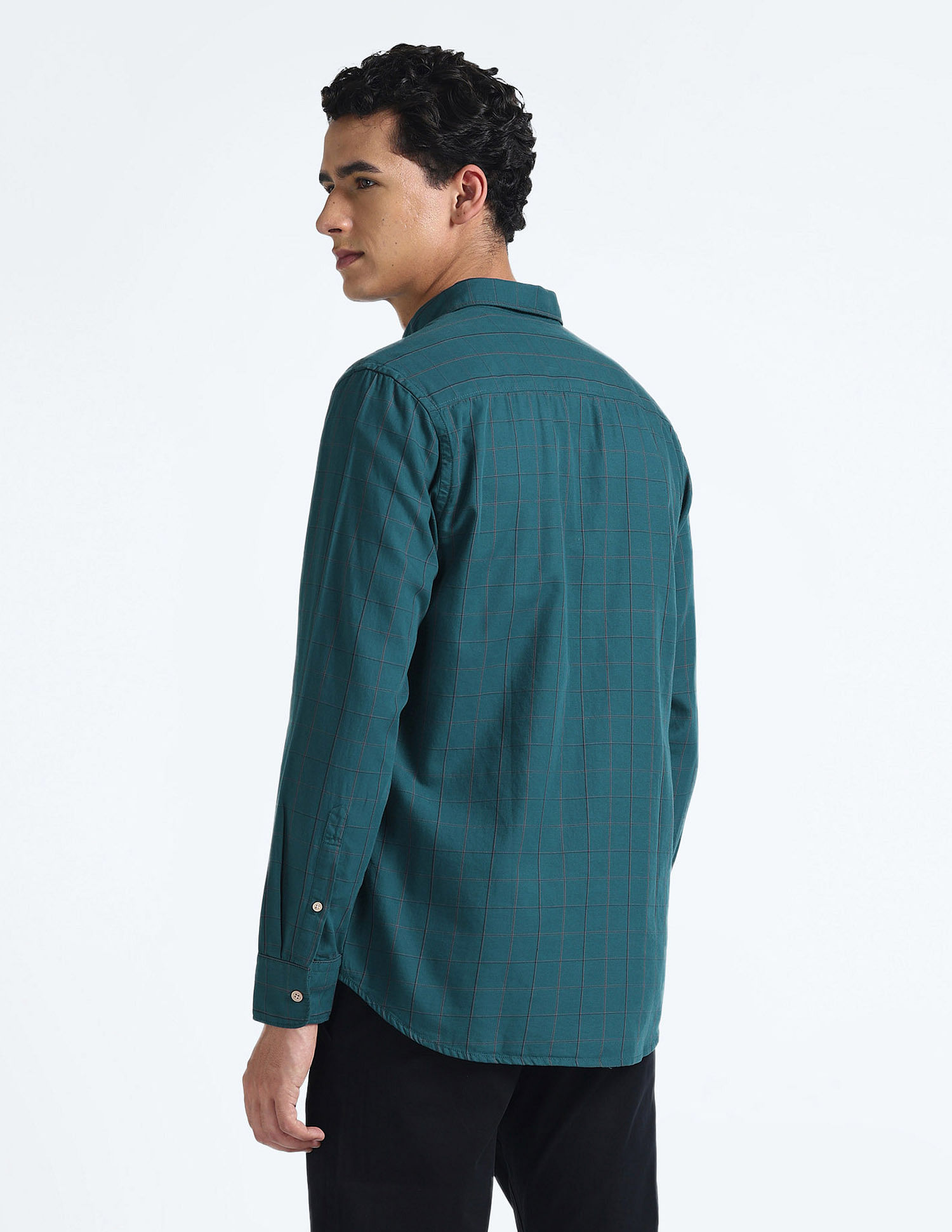 Flying Machine Windowpane Check Slim Shirt