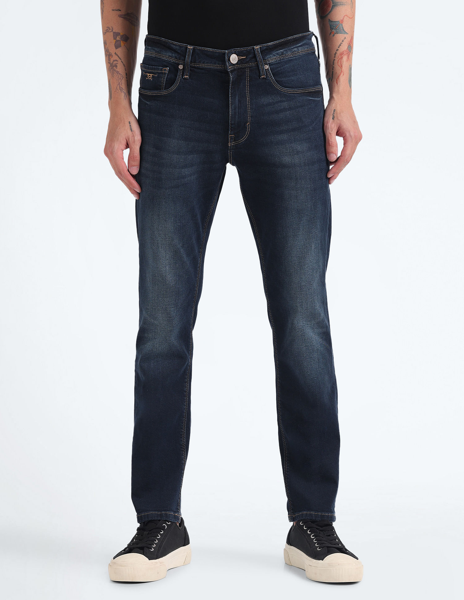 Flying Machine Michael Slim Tapered Stone Wash Jeans