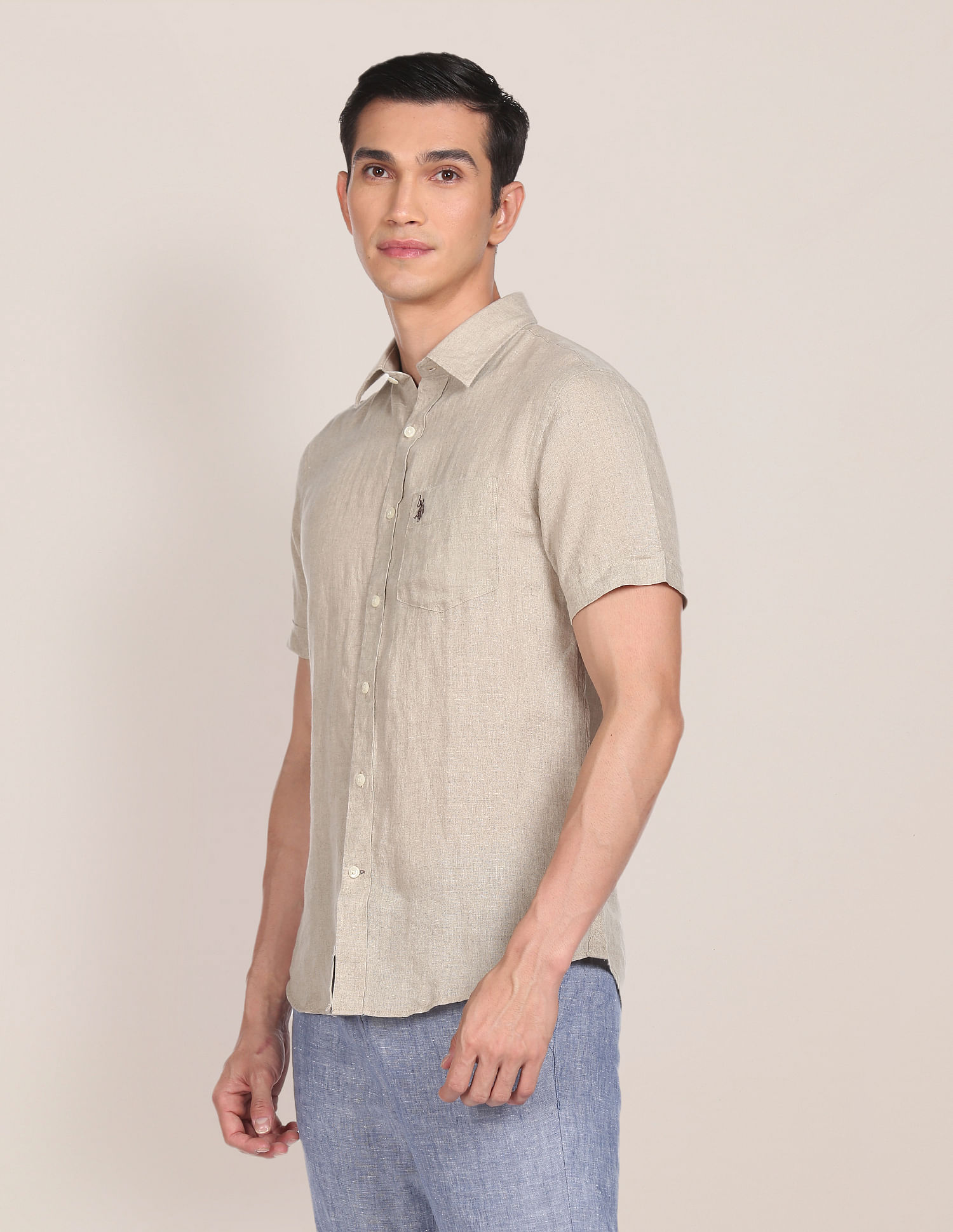 LINEN SHORT-SLEEVE SHIRT