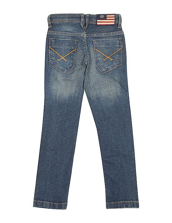 U.S. Polo Assn. Kids Lightly Distressed Slim Fit Jeans
