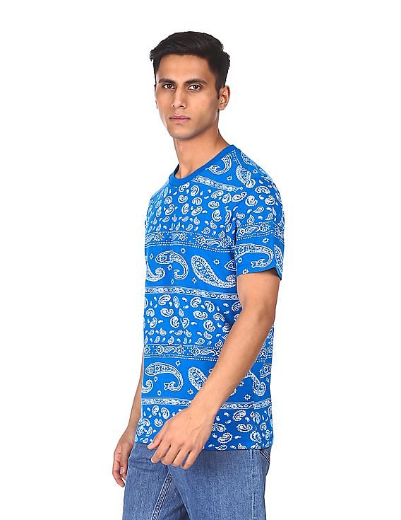 Aeropostale Men Blue Crew Neck Printed T-Shirt
