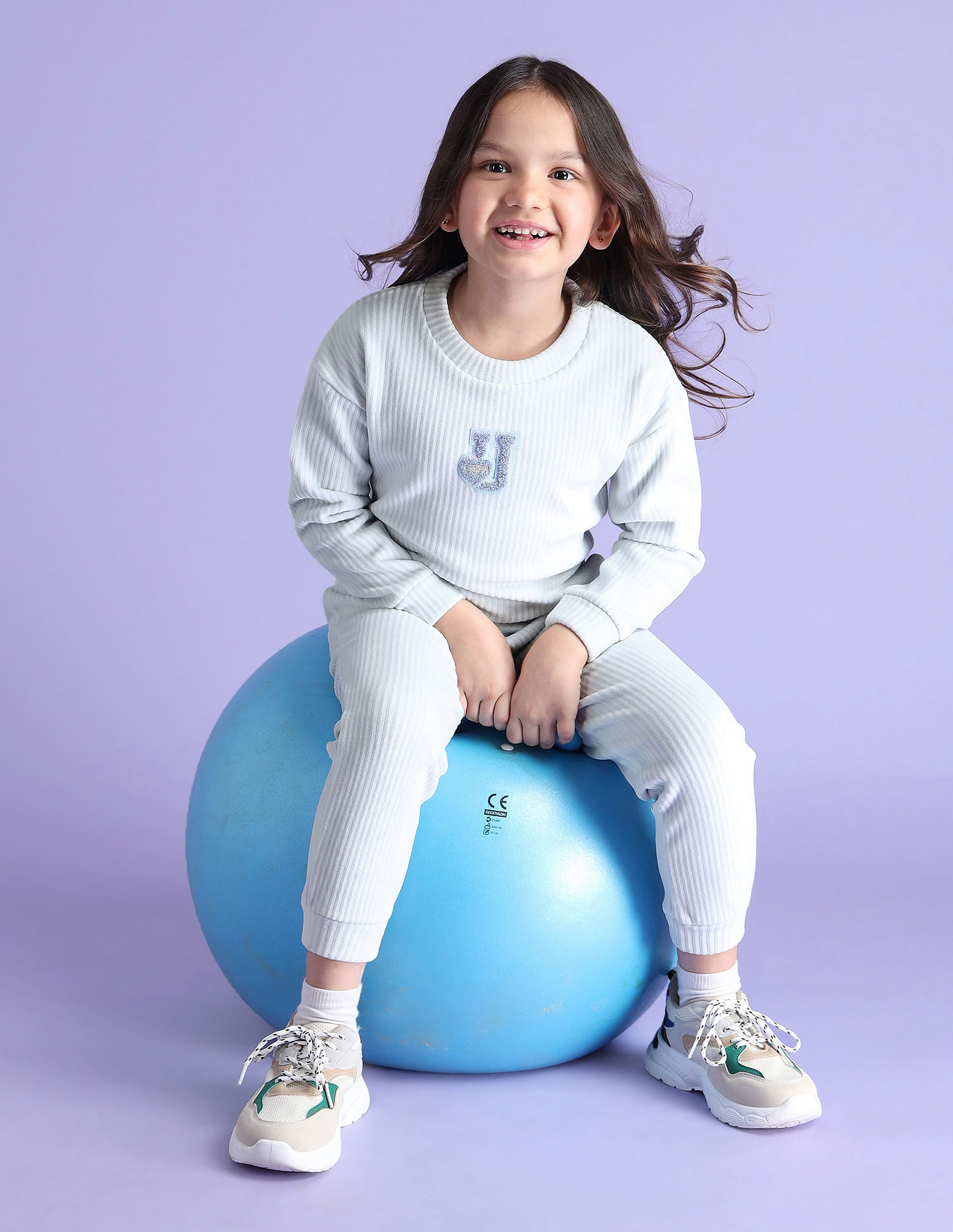 U.S. Polo Assn. Kids Girls Ribbed Sweatshirt