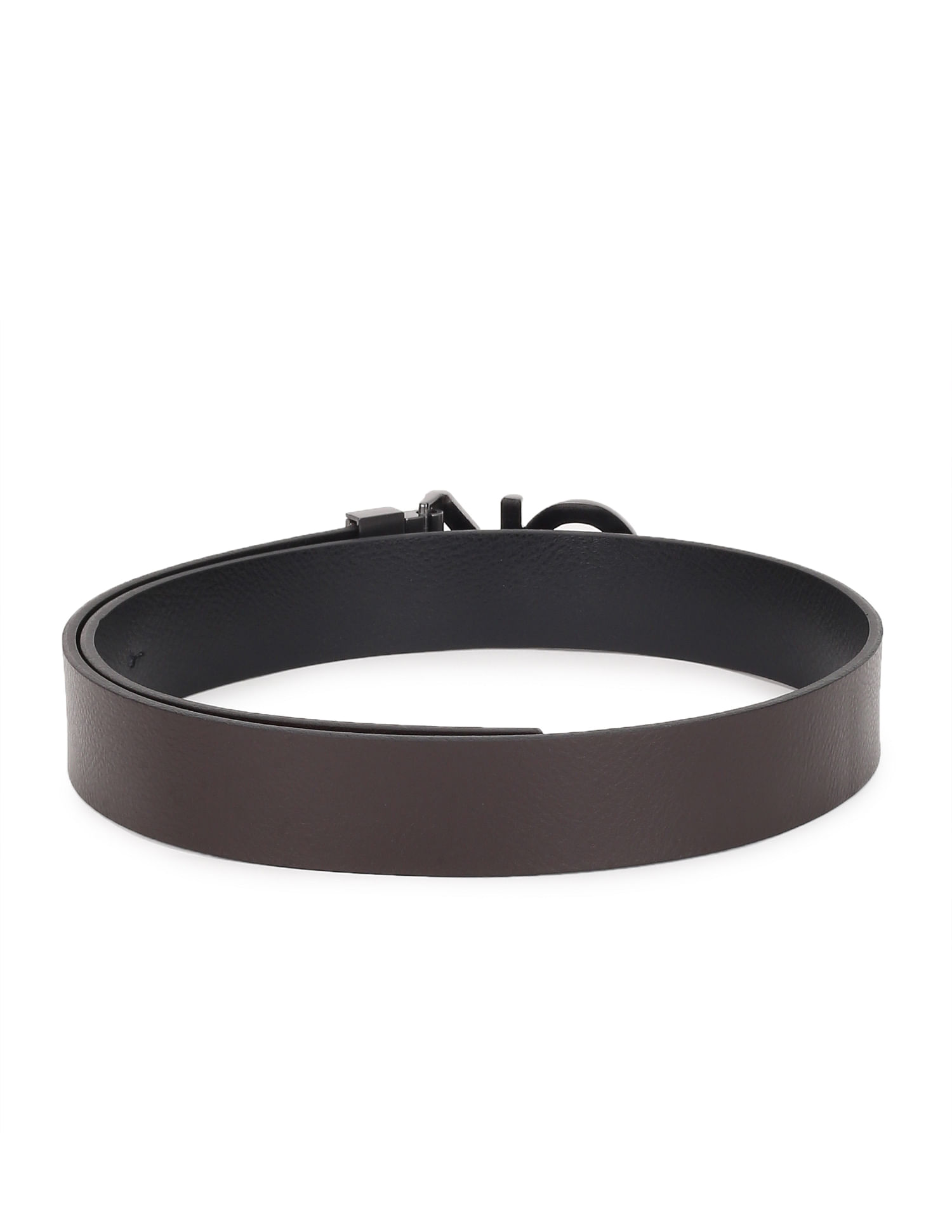 Calvin Klein Adjustable Leather Belt, Black at John Lewis & Partners