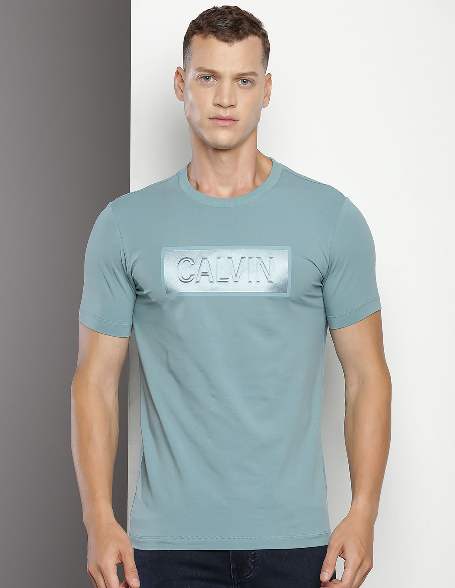 Calvin Klein Brand Print Slim Fit T-Shirt