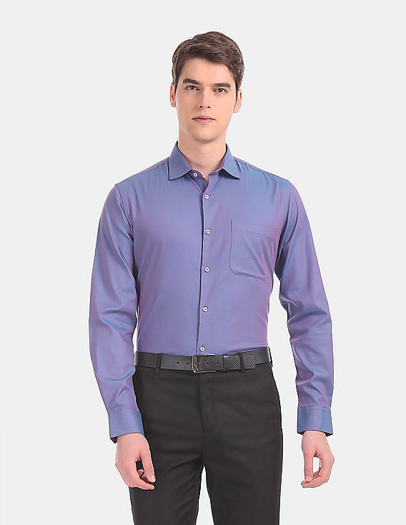 AD by Arvind Tailored Regular Fit Two Tone Partywear Shirt