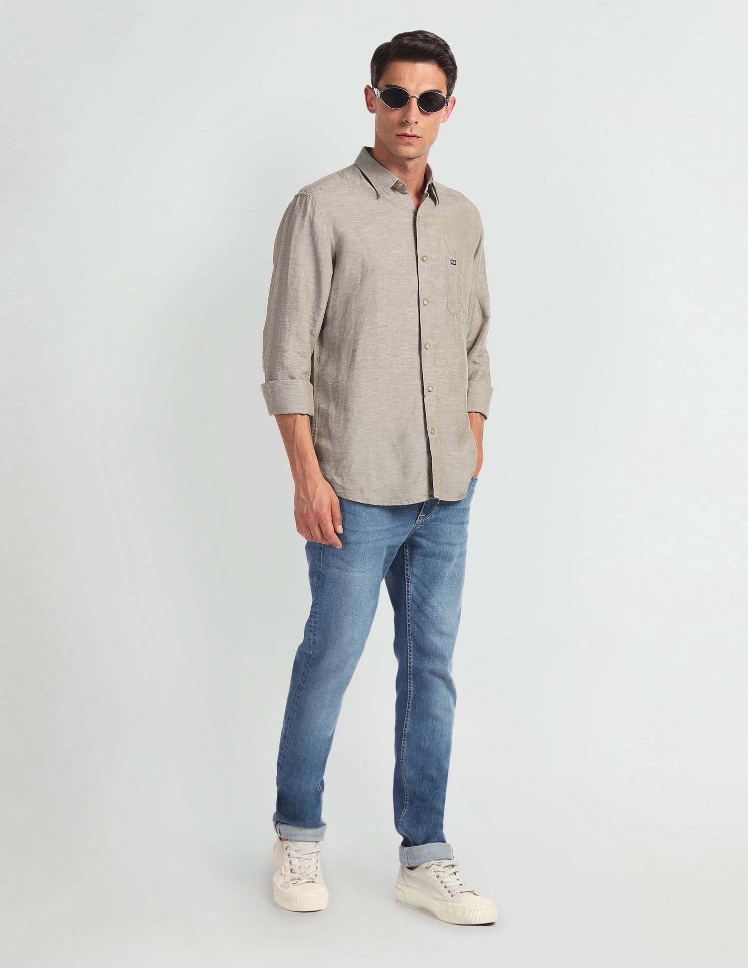 Arrow Sports Heathered Linen Shirt