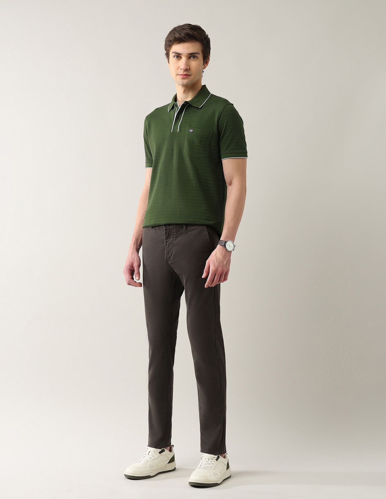 Arrow Sport Textured Pure Cotton Polo Shirt