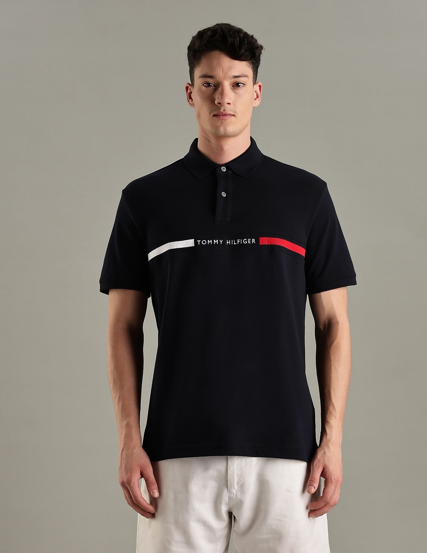 Tommy Hilfiger Logo Regular-Fit Cotton Polo T-Shirt