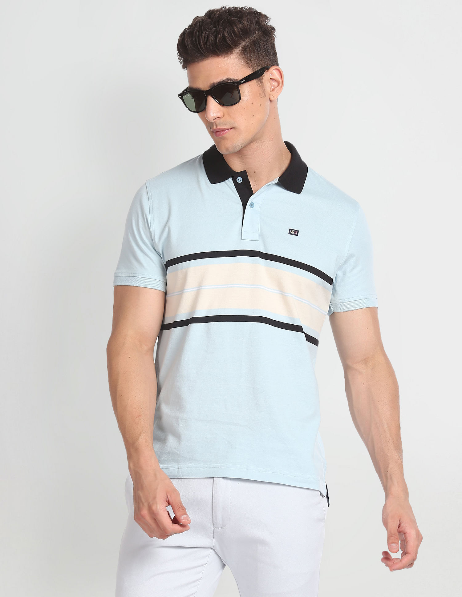 Arrow Sports Cotton Striped Polo Shirt