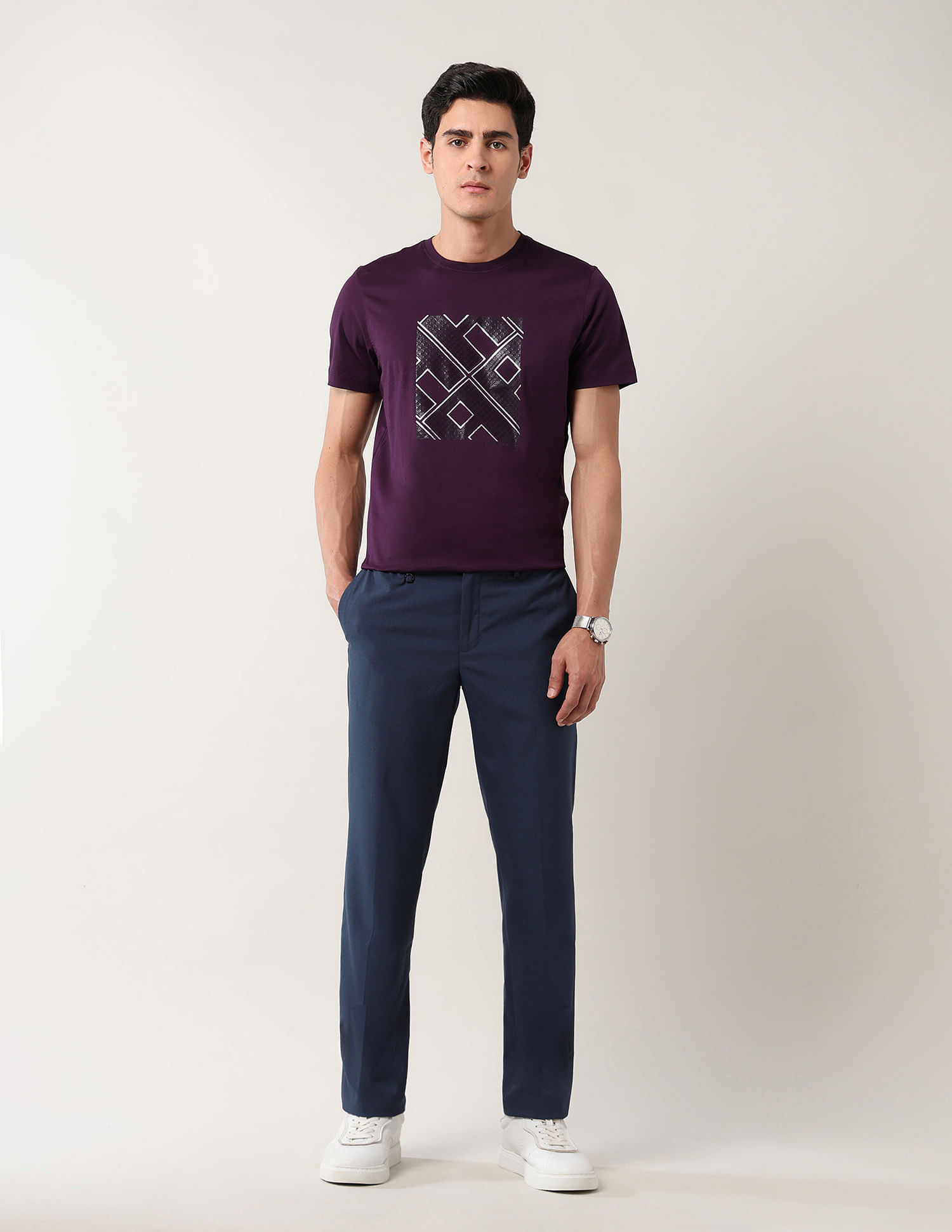 Arrow Newyork Graphic Printed Night Is Young T-Shirt