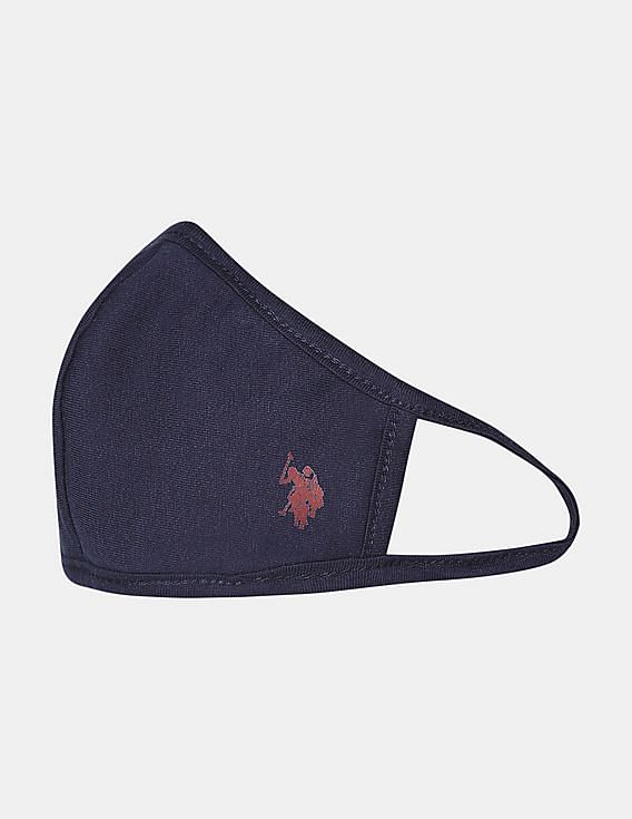 U.S. Polo Assn. Kids Unisex Kids Assorted Reversible Triple Layer Anti Viral Face Masks - Pack Of 3