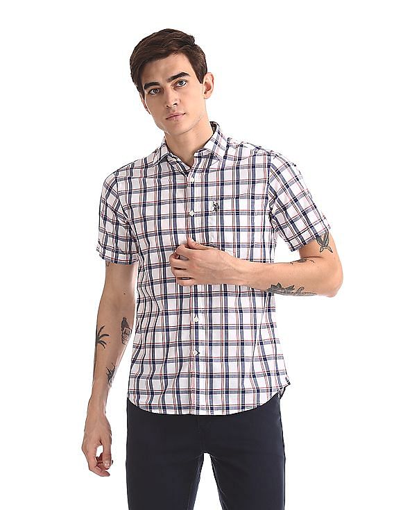 verwarring regionaal begin Buy Men Short Sleeve Check Shirt online at NNNOW.com