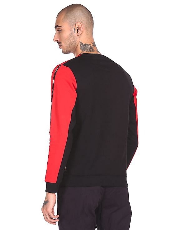 Flying Machine Crew Neck Colour Block Sweatshirt