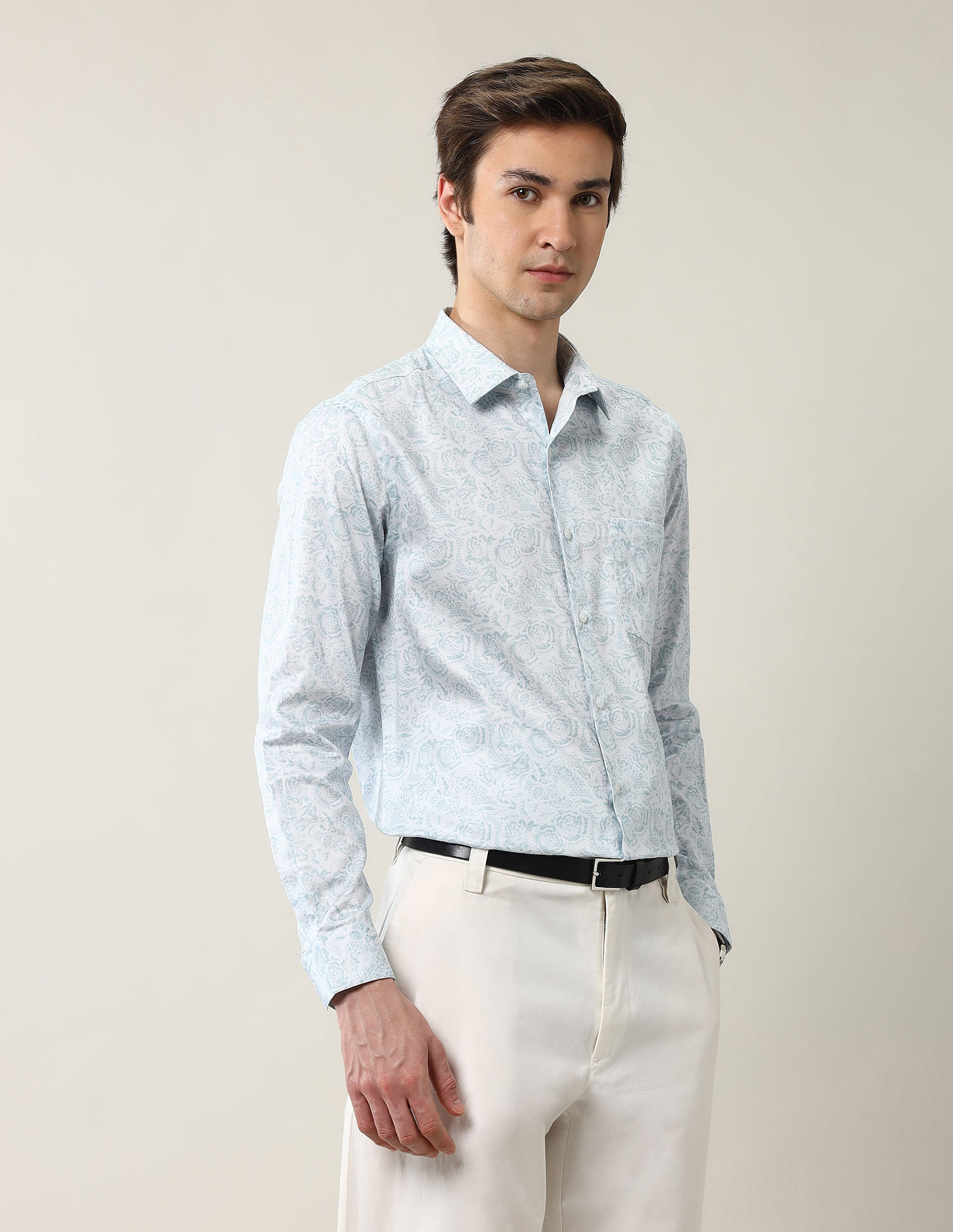 Arrow Floral Printed Liberty Classic Fit Ceremonial Shirt